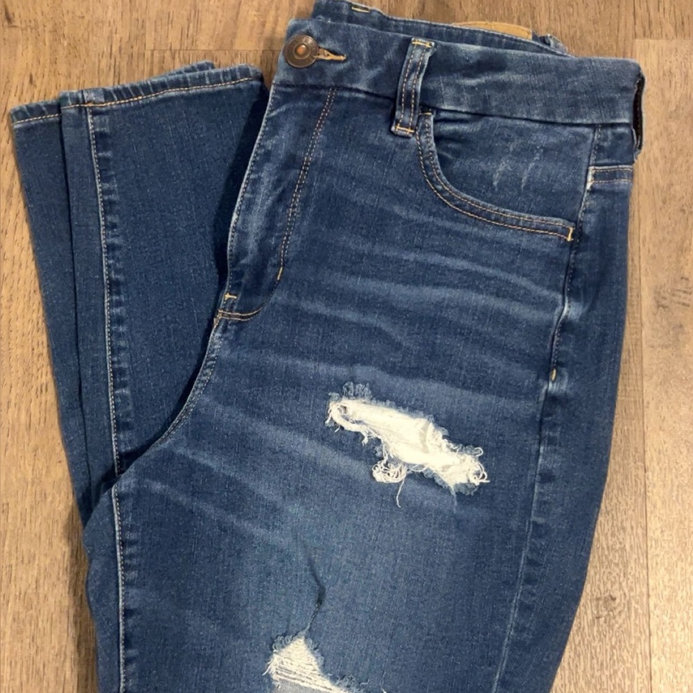 American Eagle Outfitters Ripped Blue Skinny Jeans